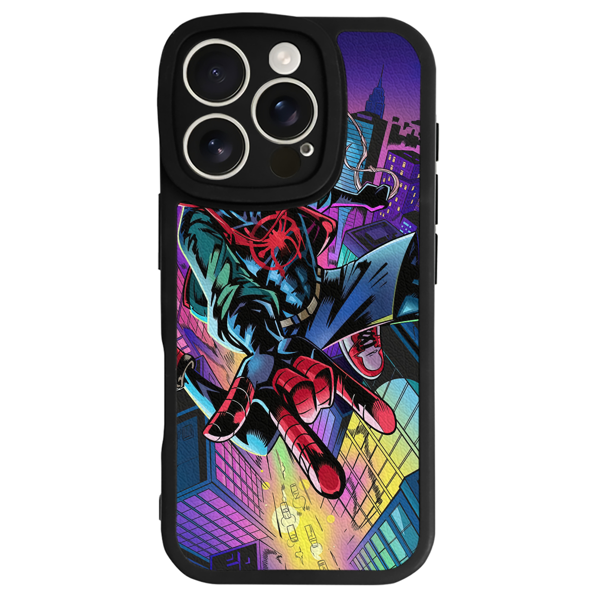 （画像用） Spider Man スパイダーマン 【iPhone 16シリーズ対応】シリコンスマホケース（レザー調） 材質：シリコン